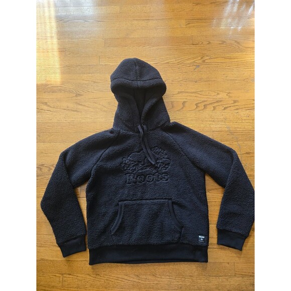 Roots Womens Medium Black Sherpa Fleece Pullover with Pockets - Picture 1 of 8